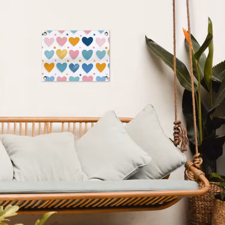 Tuinposter - Hartjes - Pastel - Patroon — 5