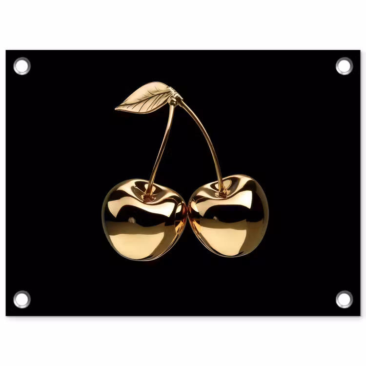 Tuinposter - Kersen - Zwart - Goud - Chrome — 1