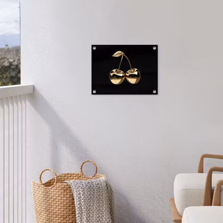 Tuinposter - Kersen - Zwart - Goud - Chrome — 3