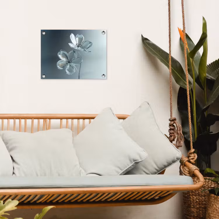 Tuinposter - Kristal - Bloemen - Grijs — 5