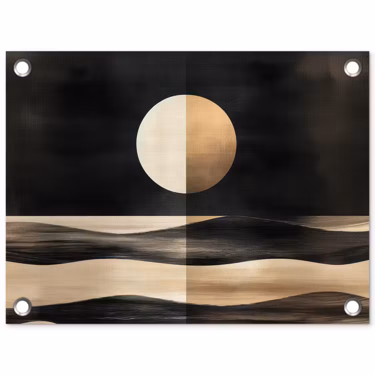 Tuinposter - Maan - Cirkel - Goud — 1