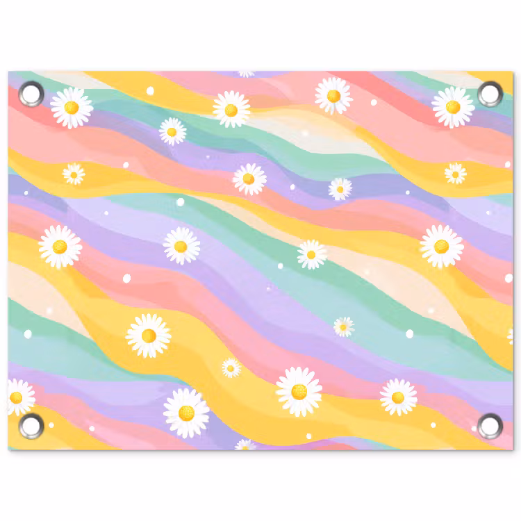 Tuinposter - Madeliefjes - Kleurrijk - Pastel — 1