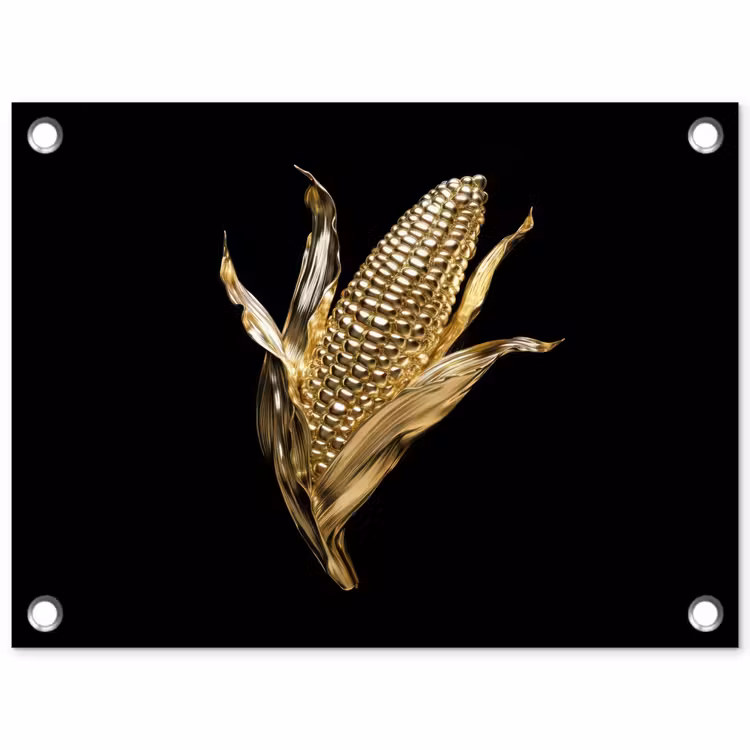 Tuinposter - Mais - Eten - Goud - Zwart — 1