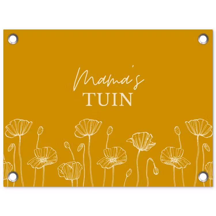 Tuinposter - Mama's Tuin op Gele Achtergrond — 1
