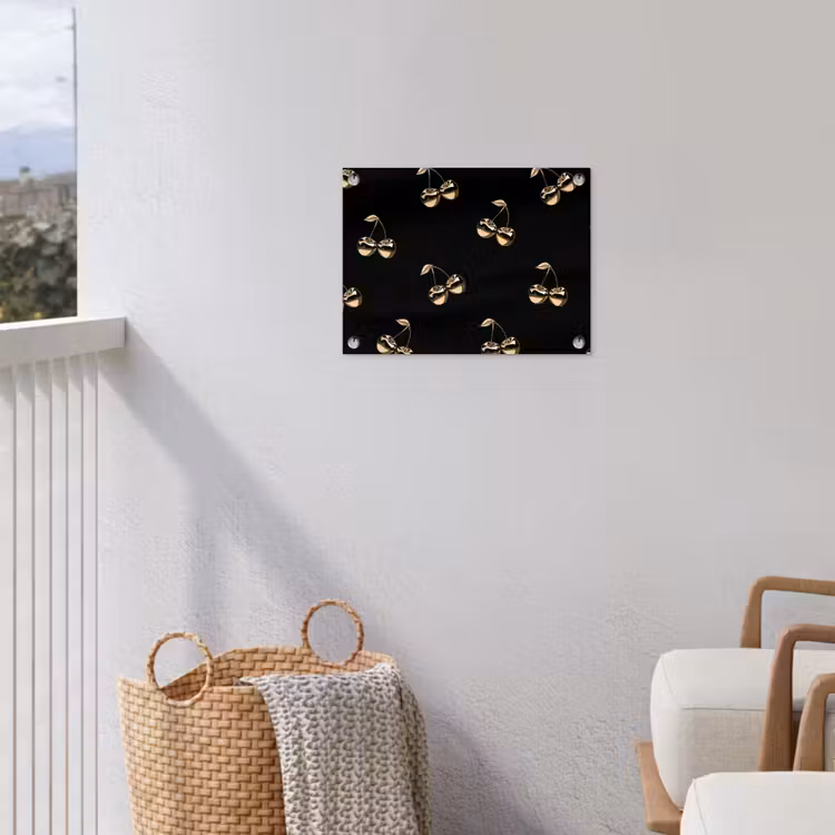 Tuinposter - Patroon - Kersen - Goud - Chrome — 3