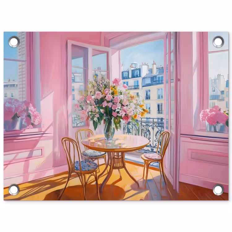 Tuinposter - Pink - City - Bloemen — 1