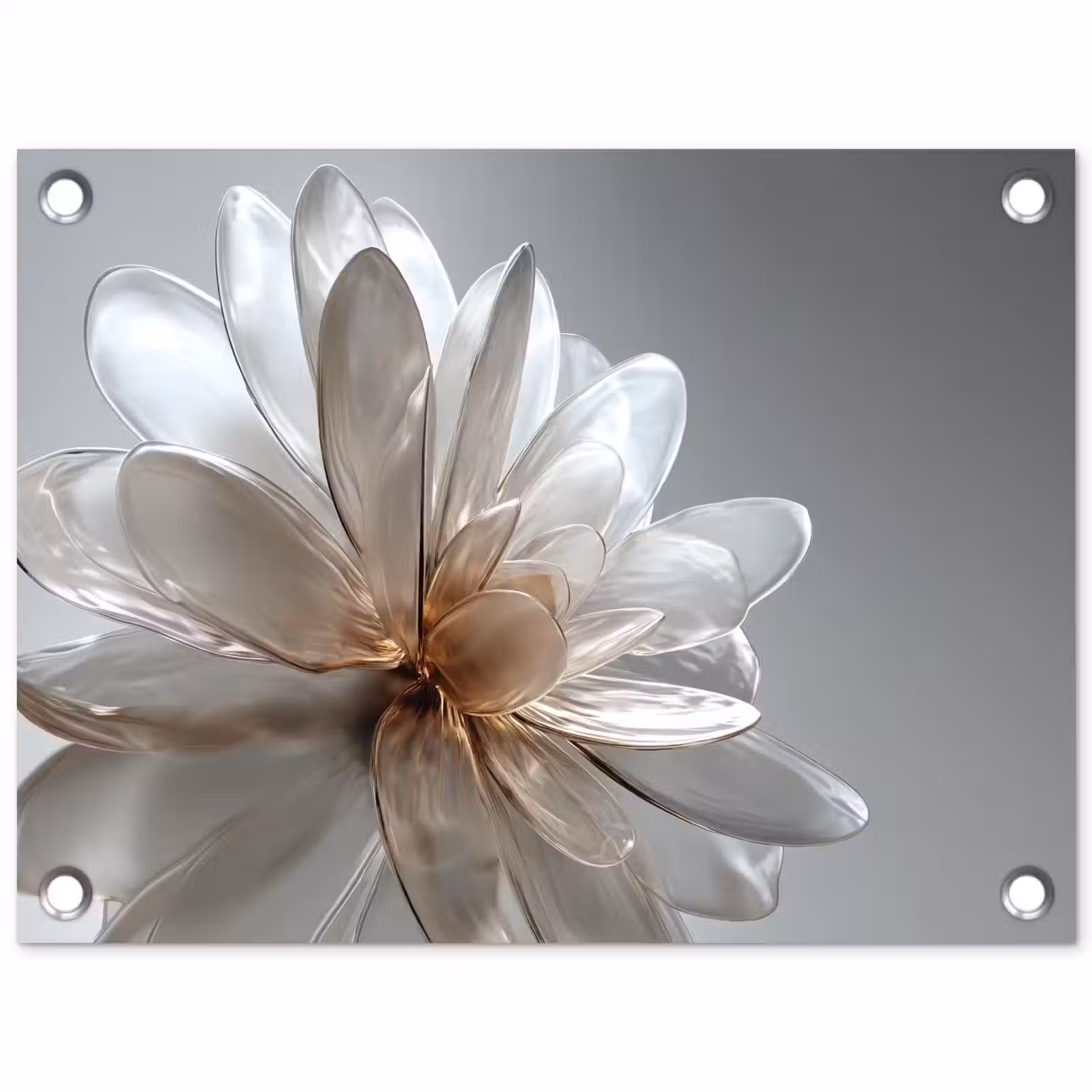 Tuinposter - Bloem - Wit - Neutraal — 1
