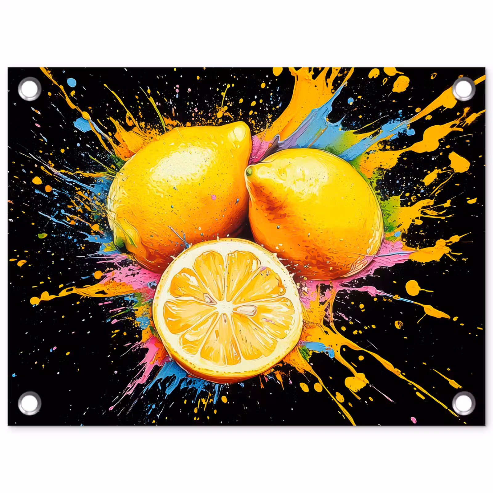 Tuinposter - Citroen - Graffiti - Kleurrijk - Verf - Modern — 1