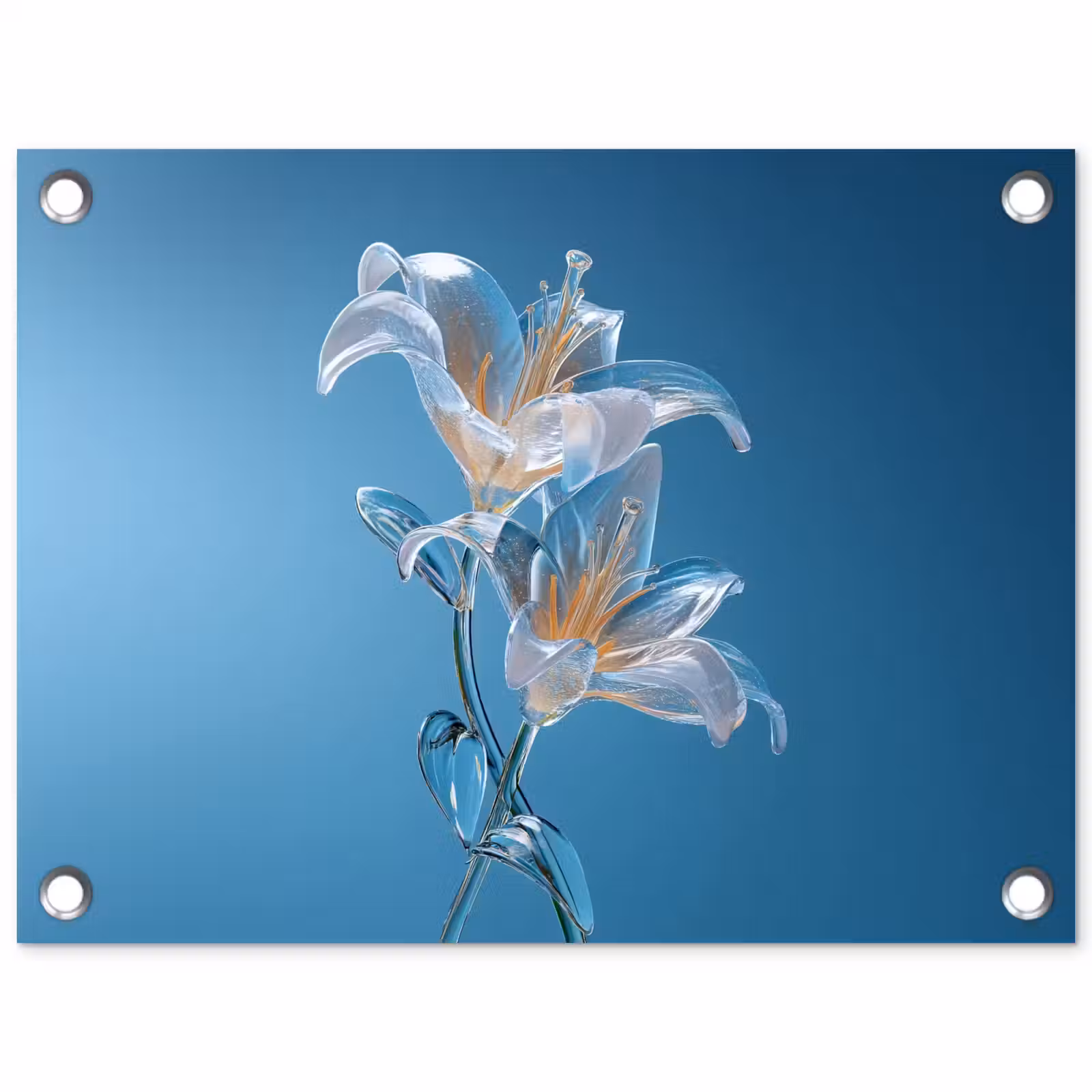Tuinposter - Lelies - Blauw - Glazen — 1