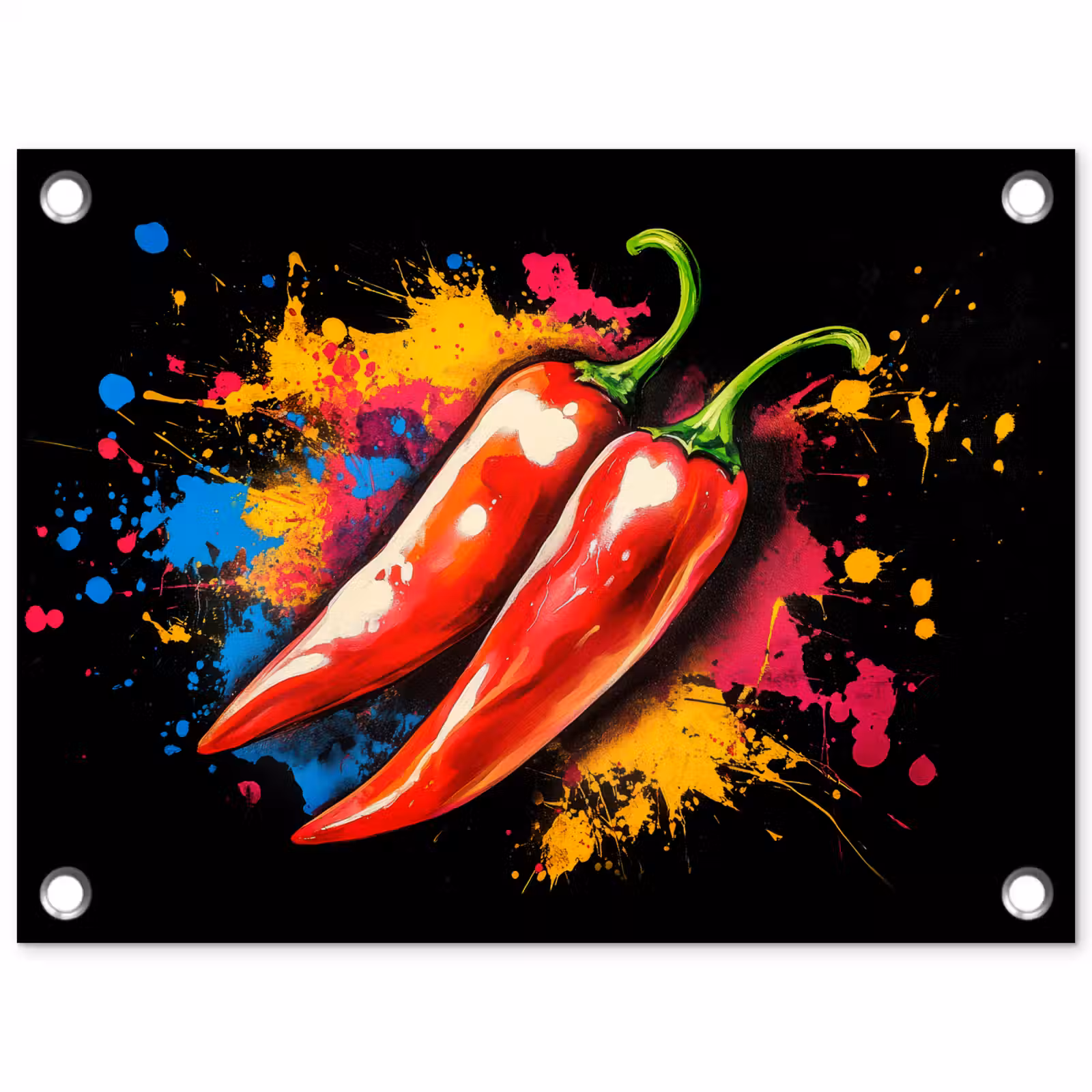 Tuinposter - Peper - Graffiti - Verf - Abstract - Modern - Kleurrijk — 1
