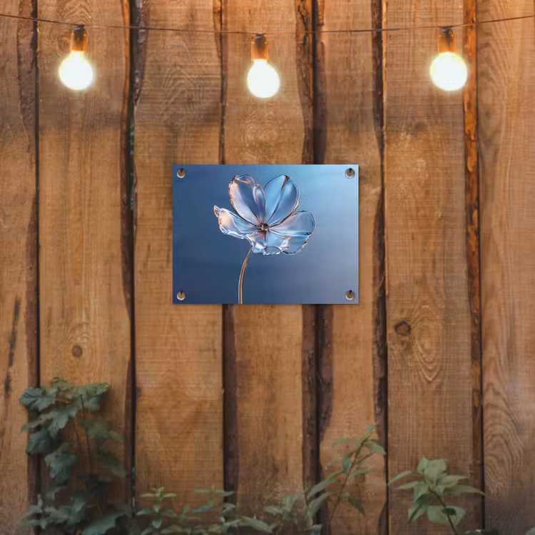 Tuinposter - Blauw - Bloem - Glazen - Sierlijk — 2