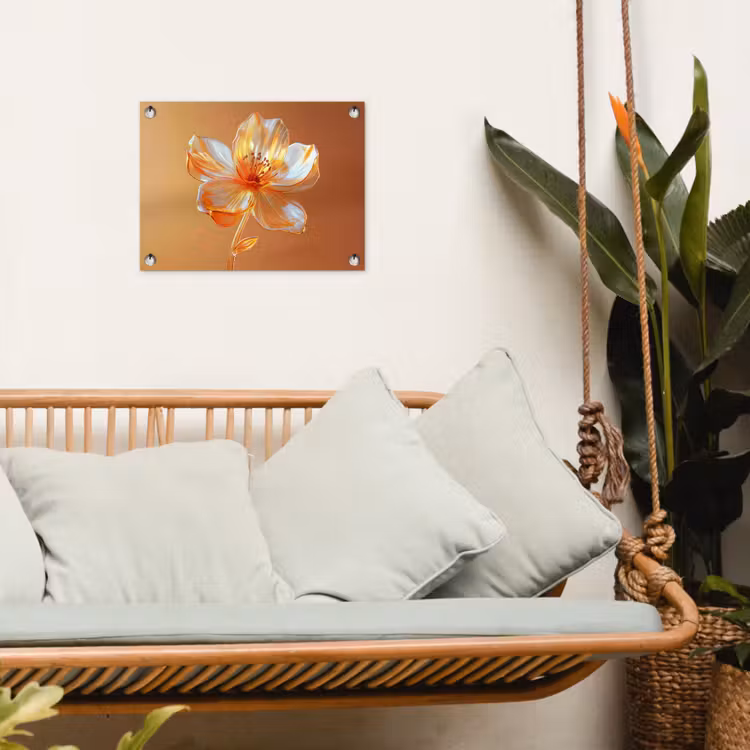Tuinposter - Glazen - Bloem - Oranje — 5