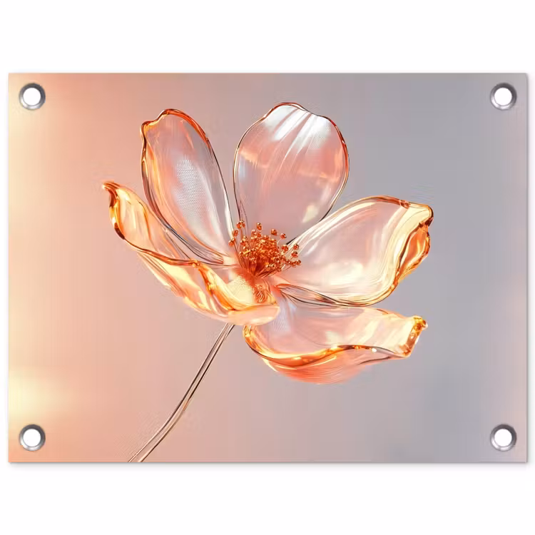 Tuinposter - Glazen - Bloem - Roze — 1