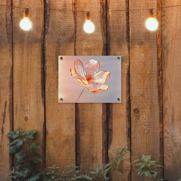 Tuinposter - Glazen - Bloem - Roze — 2
