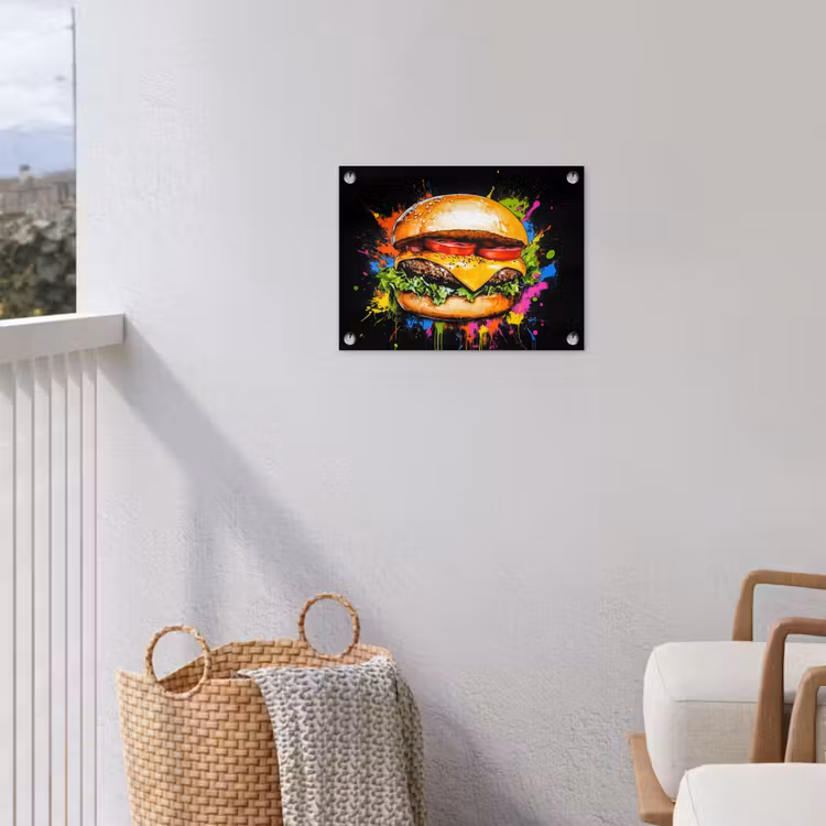 Tuinposter - Hamburger - Graffiti - Verf - Kleurrijk - Eten - Abstract — 3