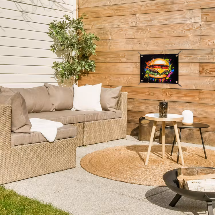Tuinposter - Hamburger - Graffiti - Verf - Kleurrijk - Eten - Abstract — 4