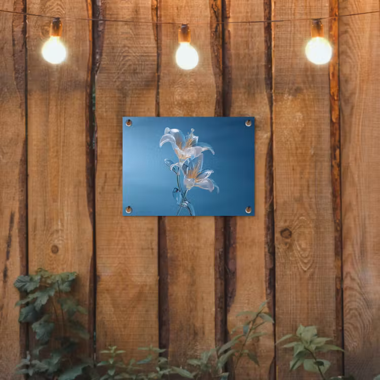 Tuinposter - Lelies - Blauw - Glazen — 2