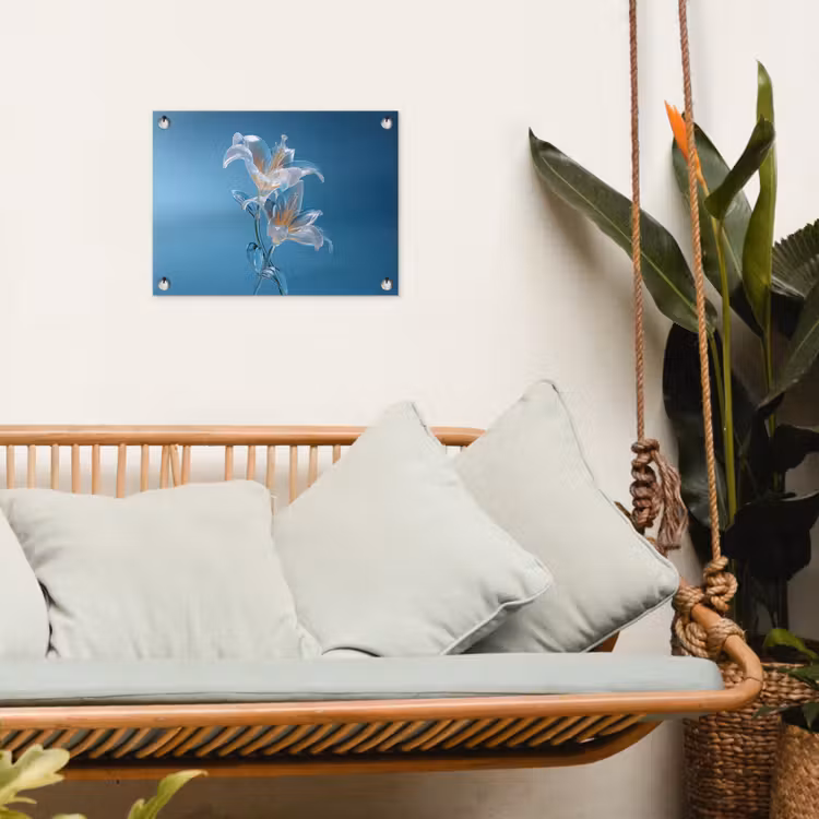 Tuinposter - Lelies - Blauw - Glazen — 5