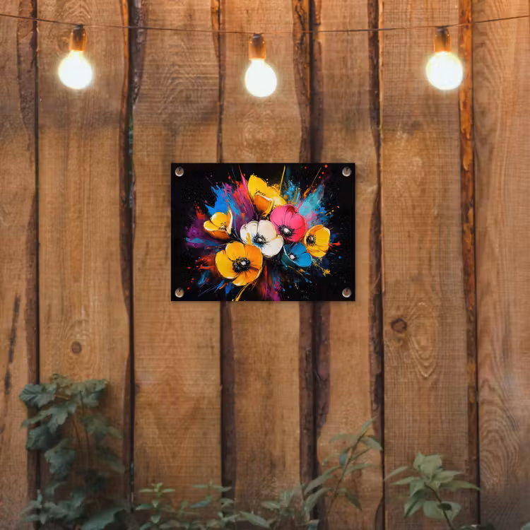 Tuinposter - Bloemen - Kleurrijk - Graffiti - Modern - Boeket — 2