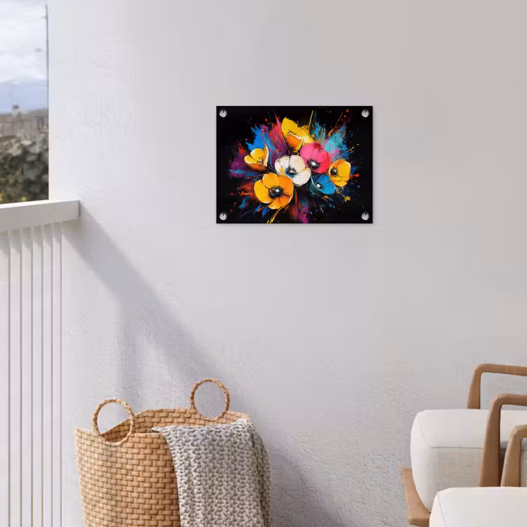 Tuinposter - Bloemen - Kleurrijk - Graffiti - Modern - Boeket — 3