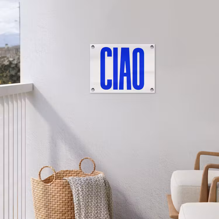 Tuinposter - Ciao - Hoofdletters - Blauw - Minimalistisch — 3