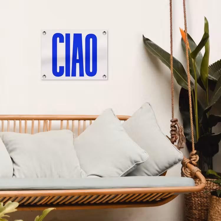 Tuinposter - Ciao - Hoofdletters - Blauw - Minimalistisch — 5