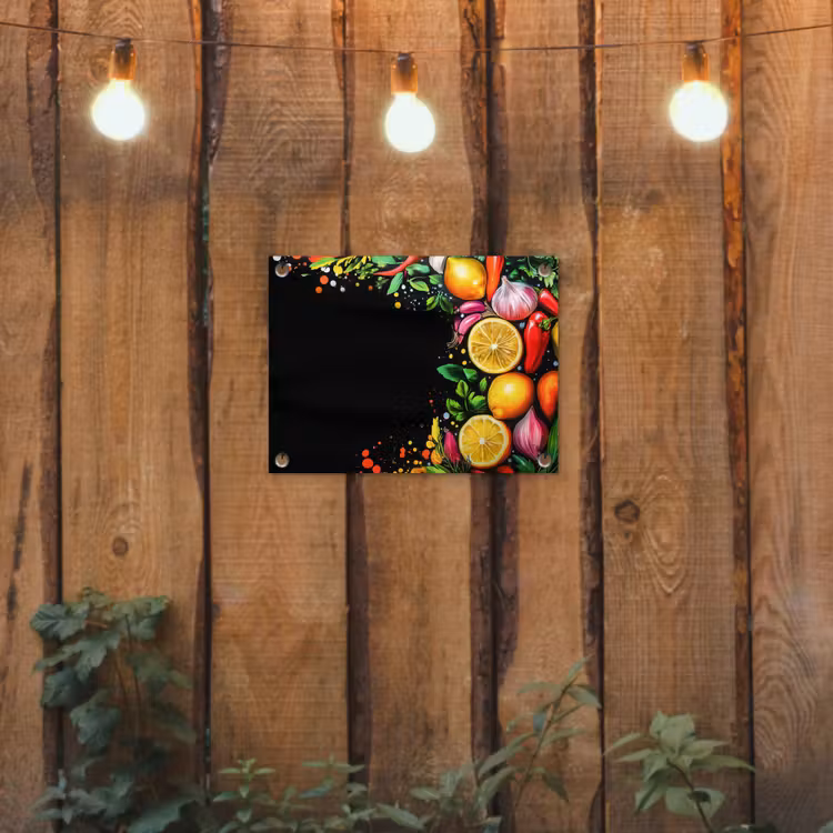 Tuinposter - Citroenen - Peper - Kruiden - Graffiti - Verf - Abstract — 2