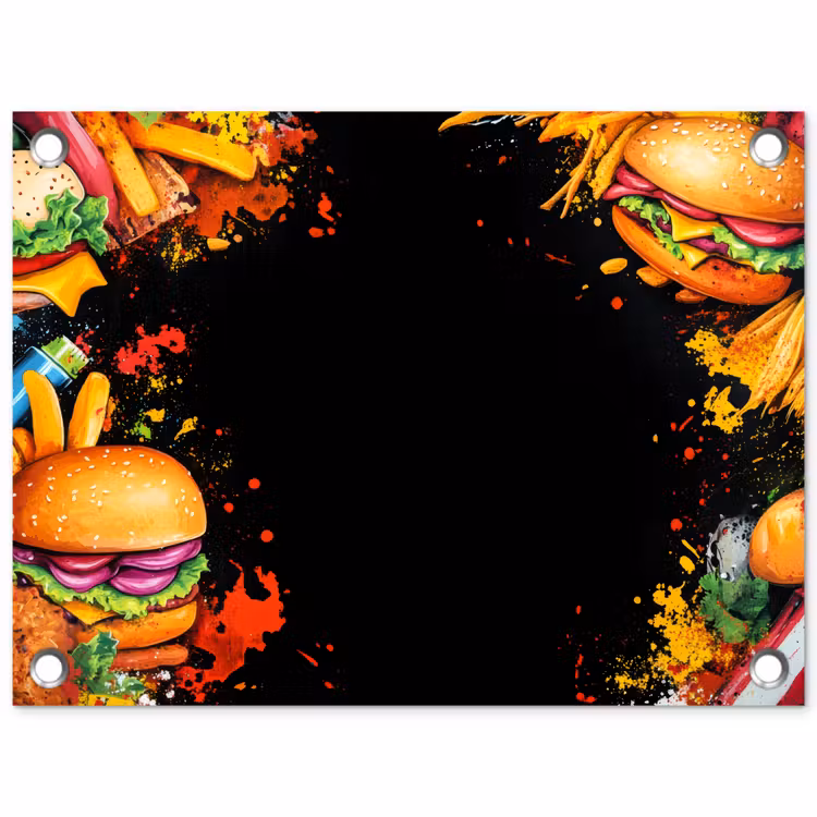 Tuinposter - Fastfood - Graffiti - Hamburger - Eten - Modern — 1