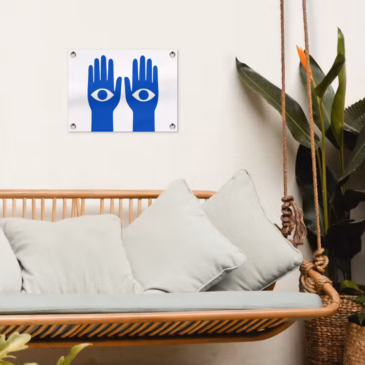 Tuinposter - Handen - Twee - Ogen - Blauw — 5