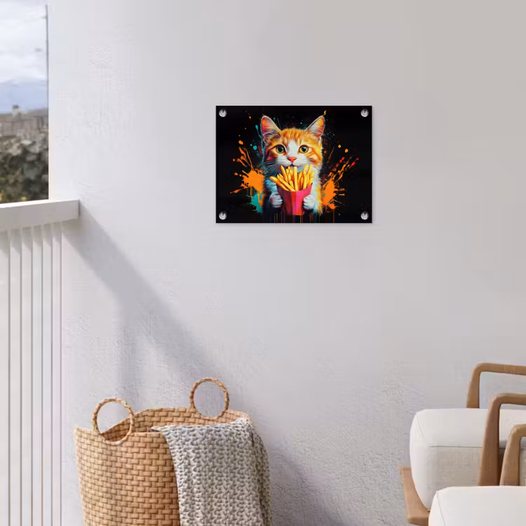 Tuinposter - Kat - Eten - Patat - Graffiti - Abstract — 3