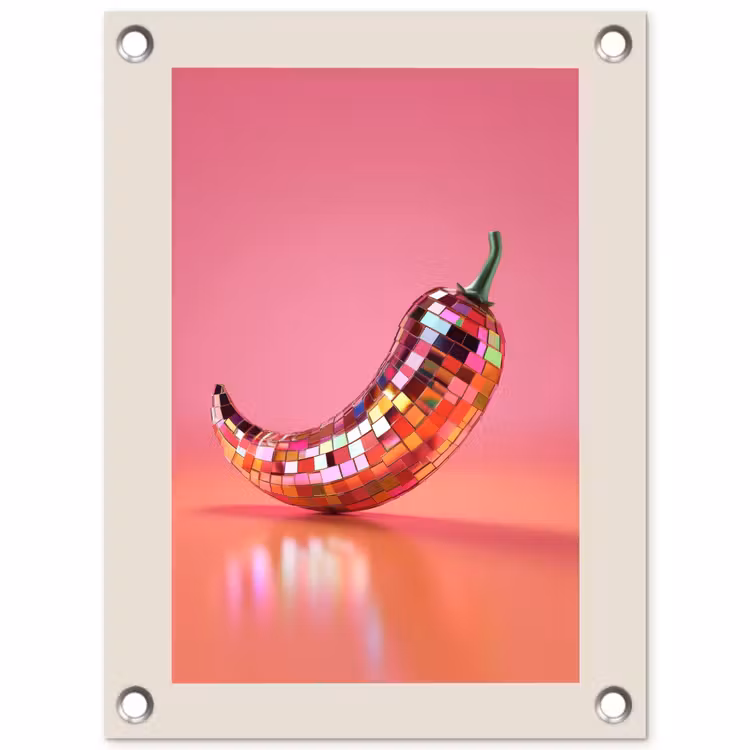 Tuinposter - Disco - Peper - Roze — 1