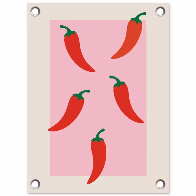Tuinposter - Pepers - Rood - Illustratie — 1
