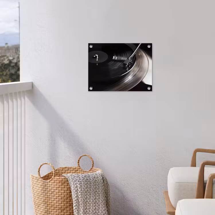 Tuinposter - Close-up - Vinylplaat - Platenspeler - Zwart — 3