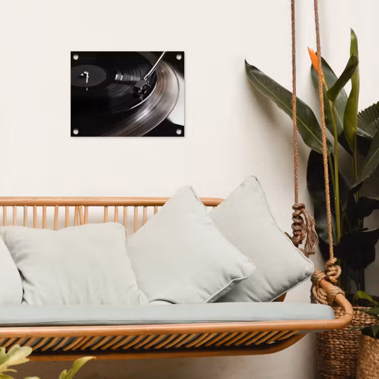 Tuinposter - Close-up - Vinylplaat - Platenspeler - Zwart — 5