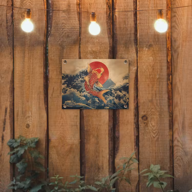 Tuinposter - Koi - Zee - Golven - Zon — 2