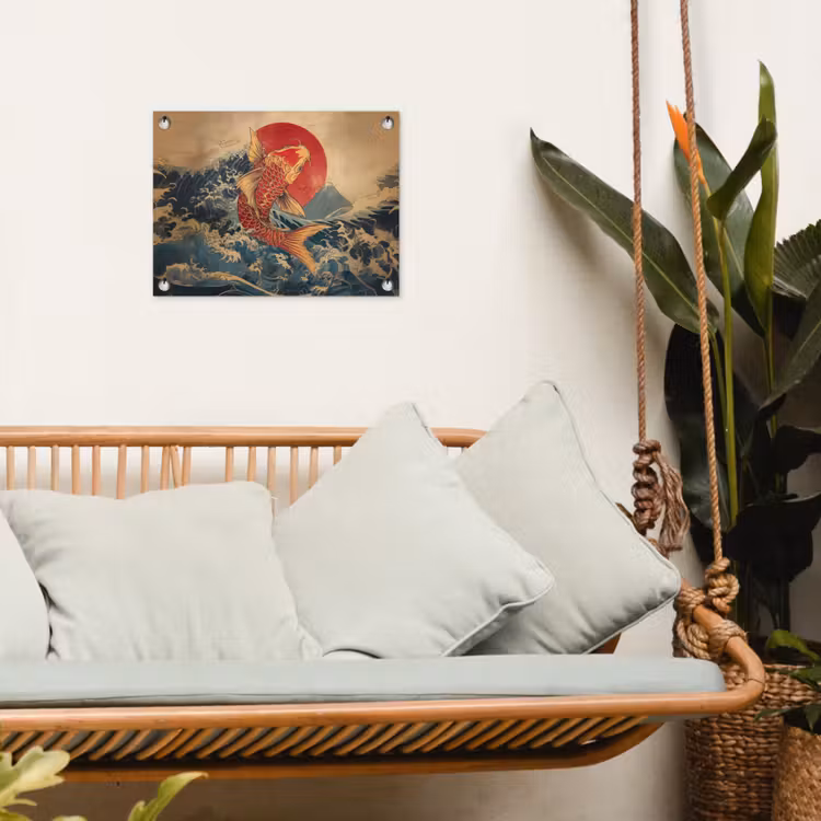 Tuinposter - Koi - Zee - Golven - Zon — 5
