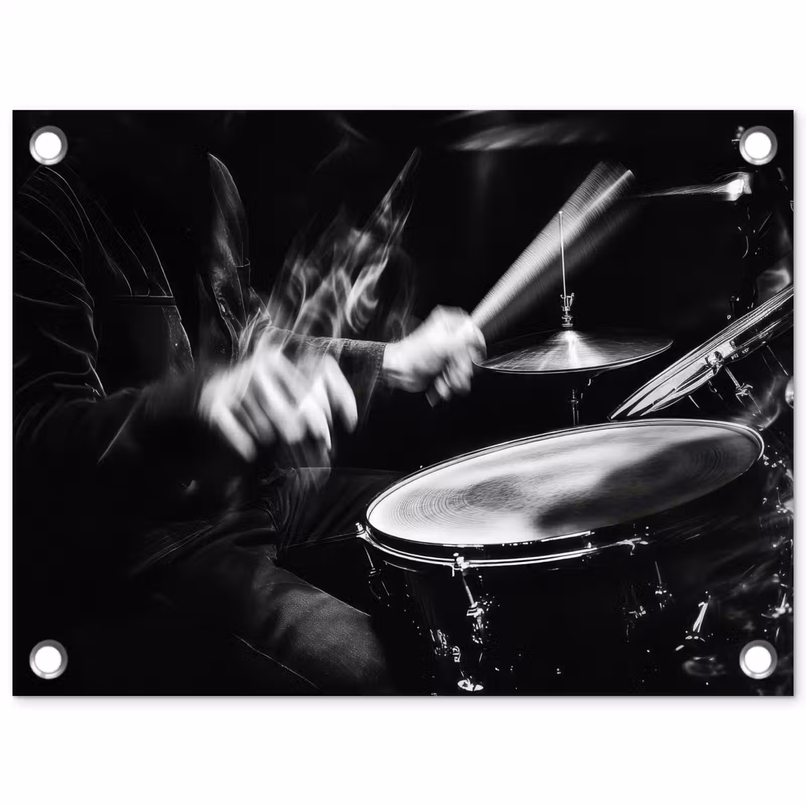 Tuinposter - Drummer - Zwart - Drumstel — 1