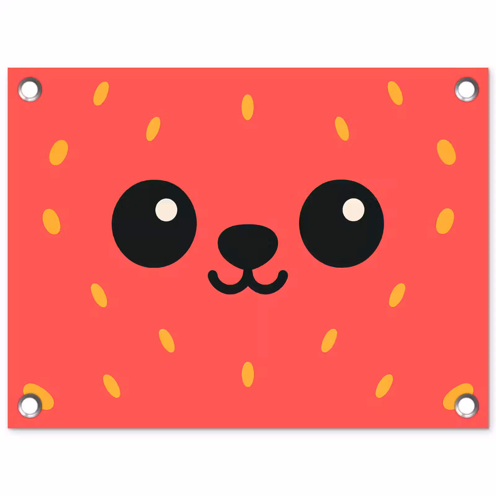 Tuinposter - Kat - Aardbei - Cartoon — 1