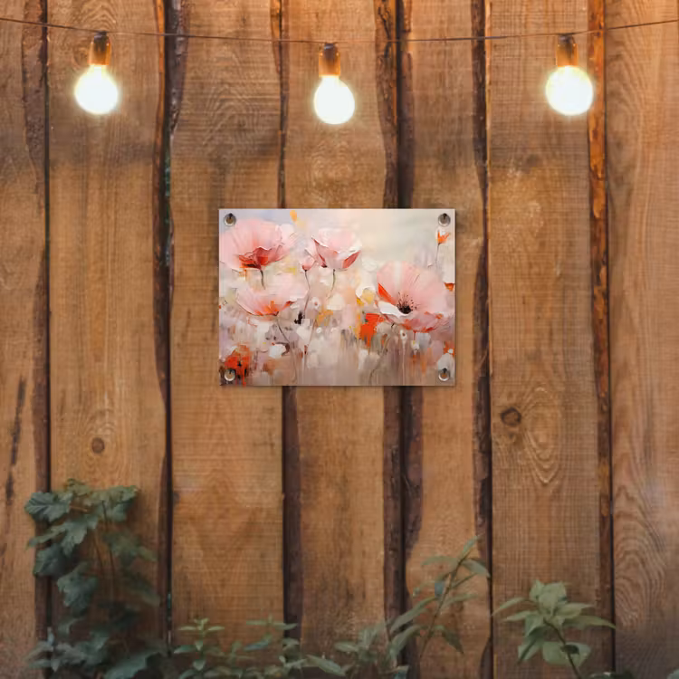 Tuinposter - Bloemen - Watercolor - Roze - Abstract - Kunst — 2