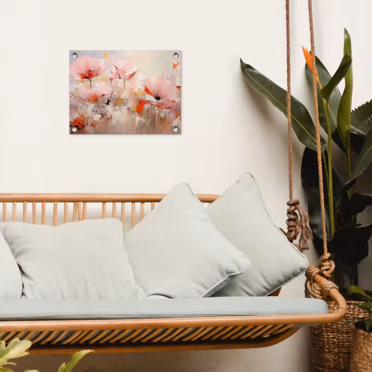 Tuinposter - Bloemen - Watercolor - Roze - Abstract - Kunst — 5