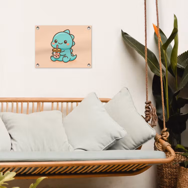 Tuinposter - Dino - Boba - kawaii - Oranje — 5