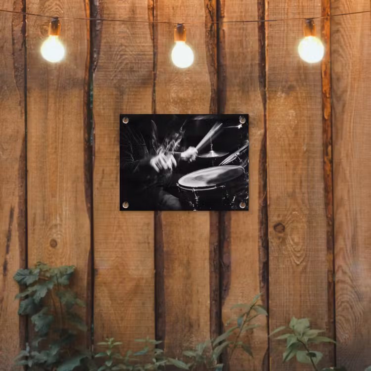 Tuinposter - Drummer - Zwart - Drumstel — 2