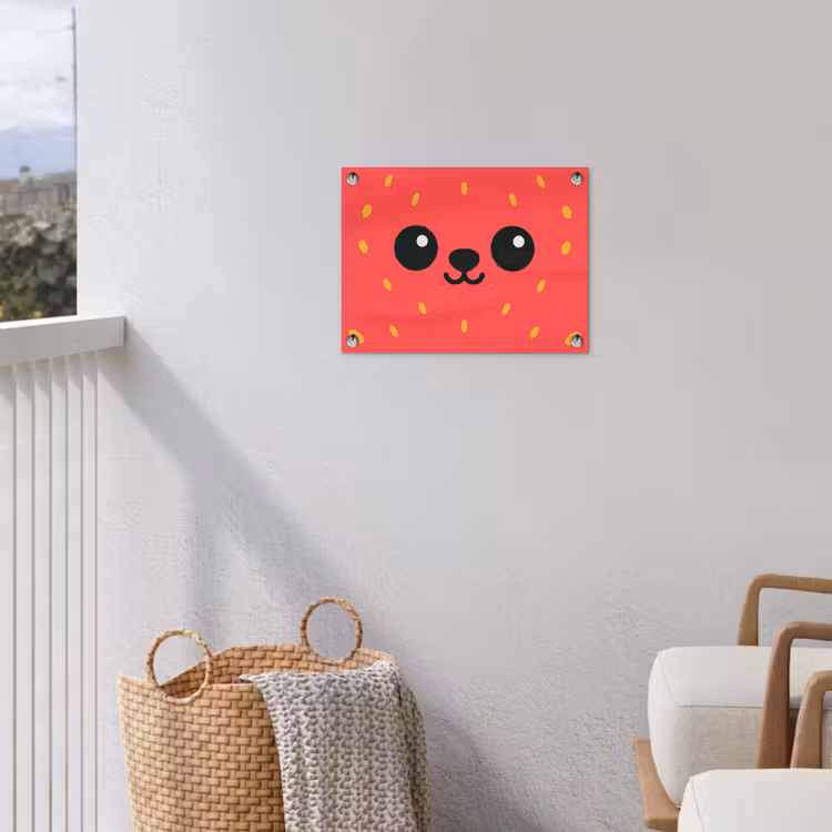 Tuinposter - Kat - Aardbei - Cartoon — 3