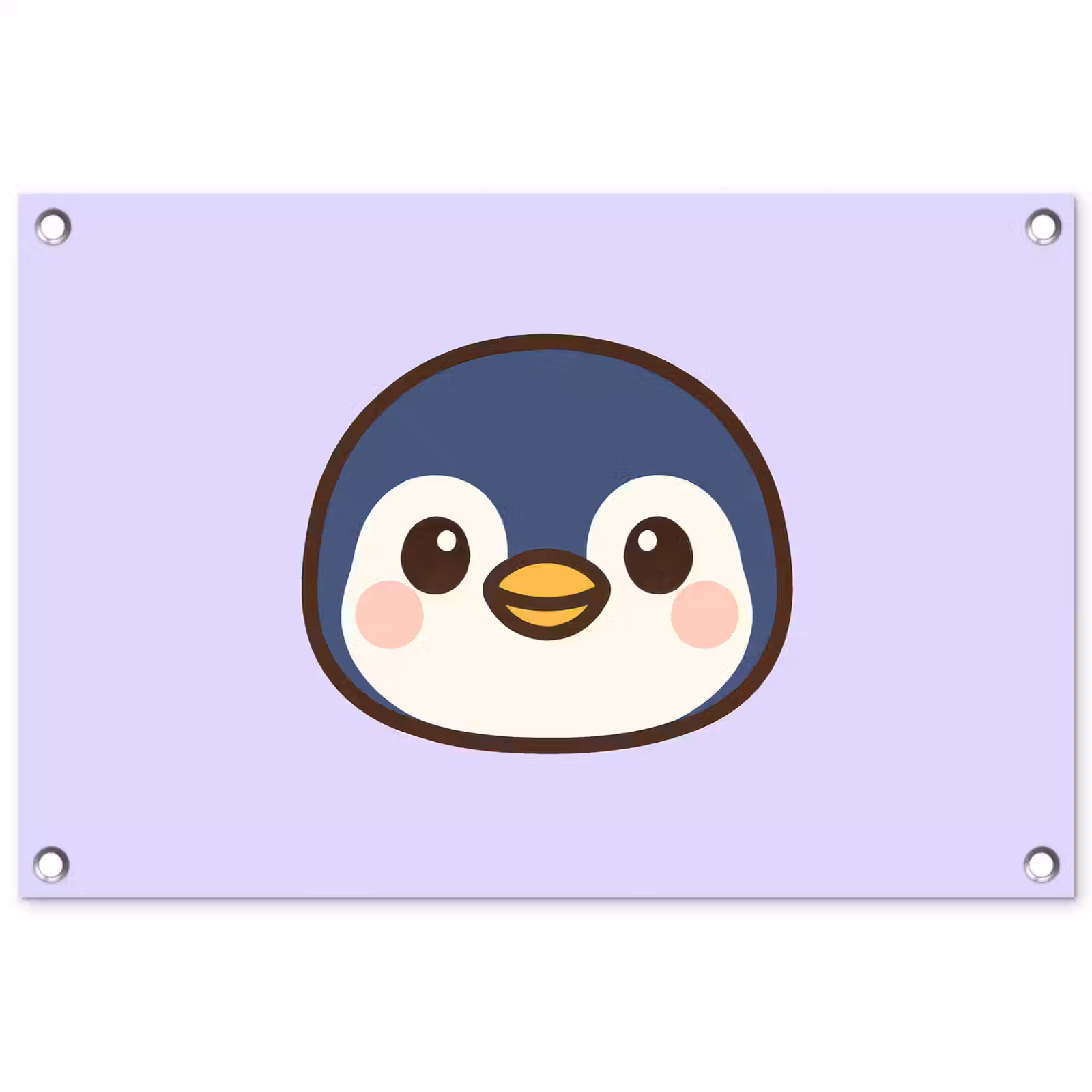 Tuinposter - Pinguïn - Paars - Schattig — 1