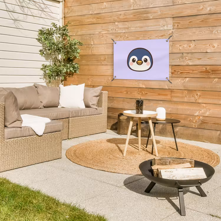 Tuinposter - Pinguïn - Paars - Schattig — 4