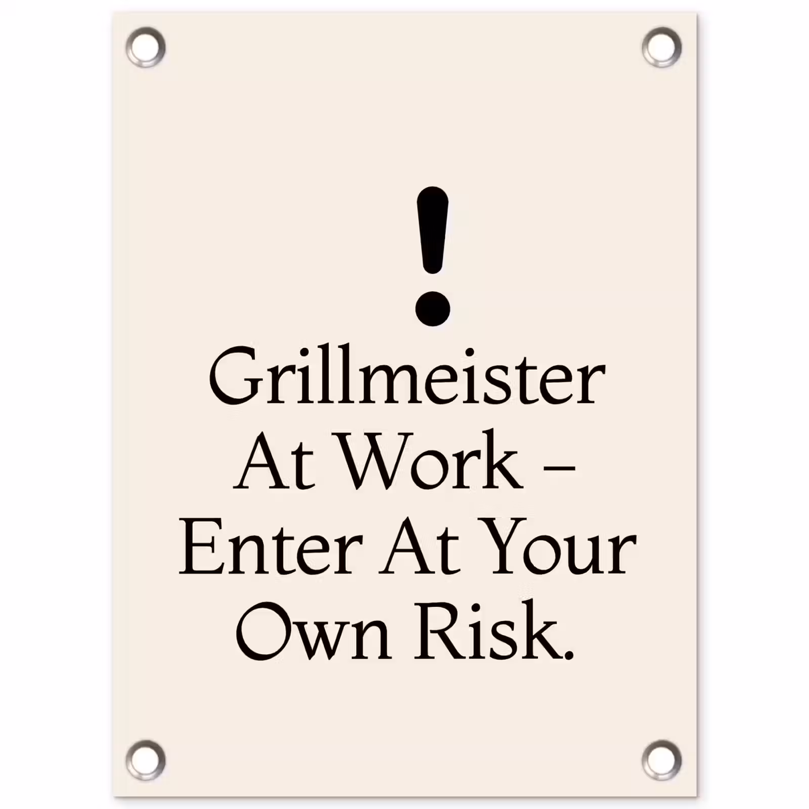 Tuinposter - Grill - Uitroepteken - Zwart - Tekst — 1