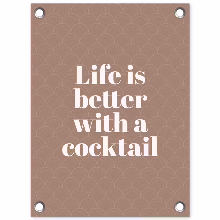 Tuinposter - Cocktail - Tekst - Patroon - Wit — 1