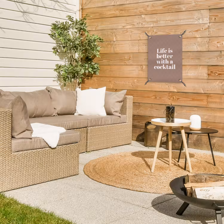 Tuinposter - Cocktail - Tekst - Patroon - Wit — 4