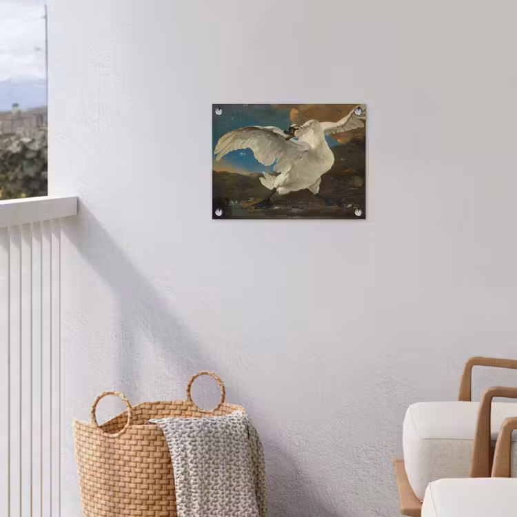 Tuinposter - De bedreigde zwaan - Schilderij van Jan Asselijn — 3