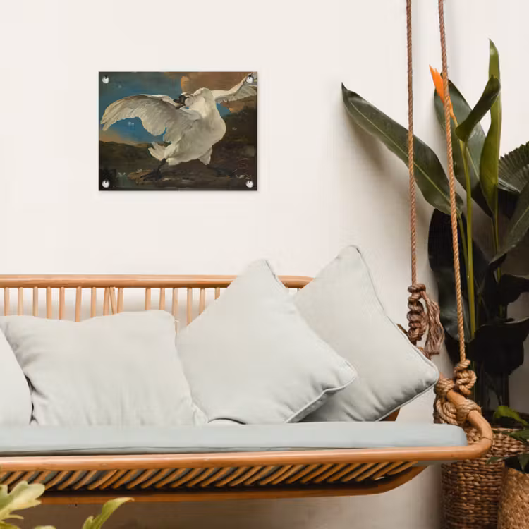Tuinposter - De bedreigde zwaan - Schilderij van Jan Asselijn — 5
